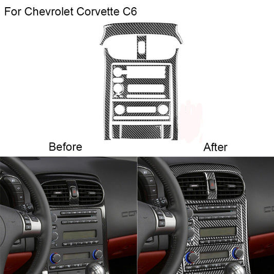 Fit for Chevrolet for Corvette C6 Carbon Fiber Central Control Panel Cover Type D