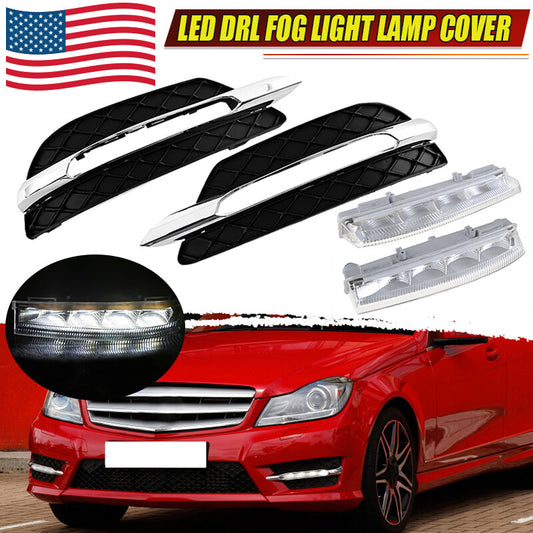 Suitable for 12-14 year old for Mercedes-Benz W204 C350 C300 front bumper LED DRL fog light assembly