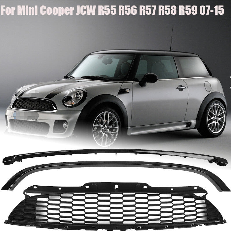 New Front Grill Grille W/ Frame for Mini Cooper JCW R55 R56 R57 R58 R59 2007-15