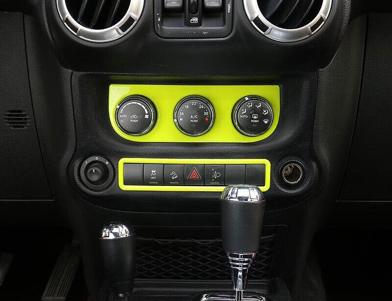 for Jeep for Wrangler JK 2011-2017 Bright Green Car Mergency Light Button Frame Trim