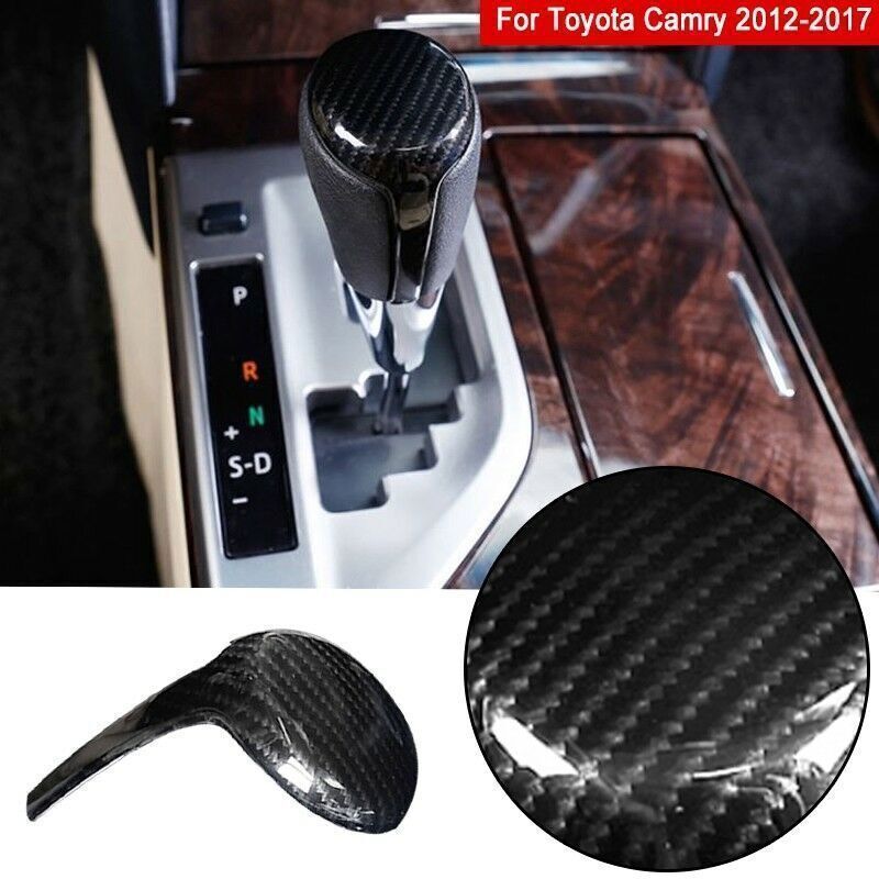 for Toyota for Camry 2012-2017 Carbon Fiber Interior Gear Shift Knob Head Cap Cover