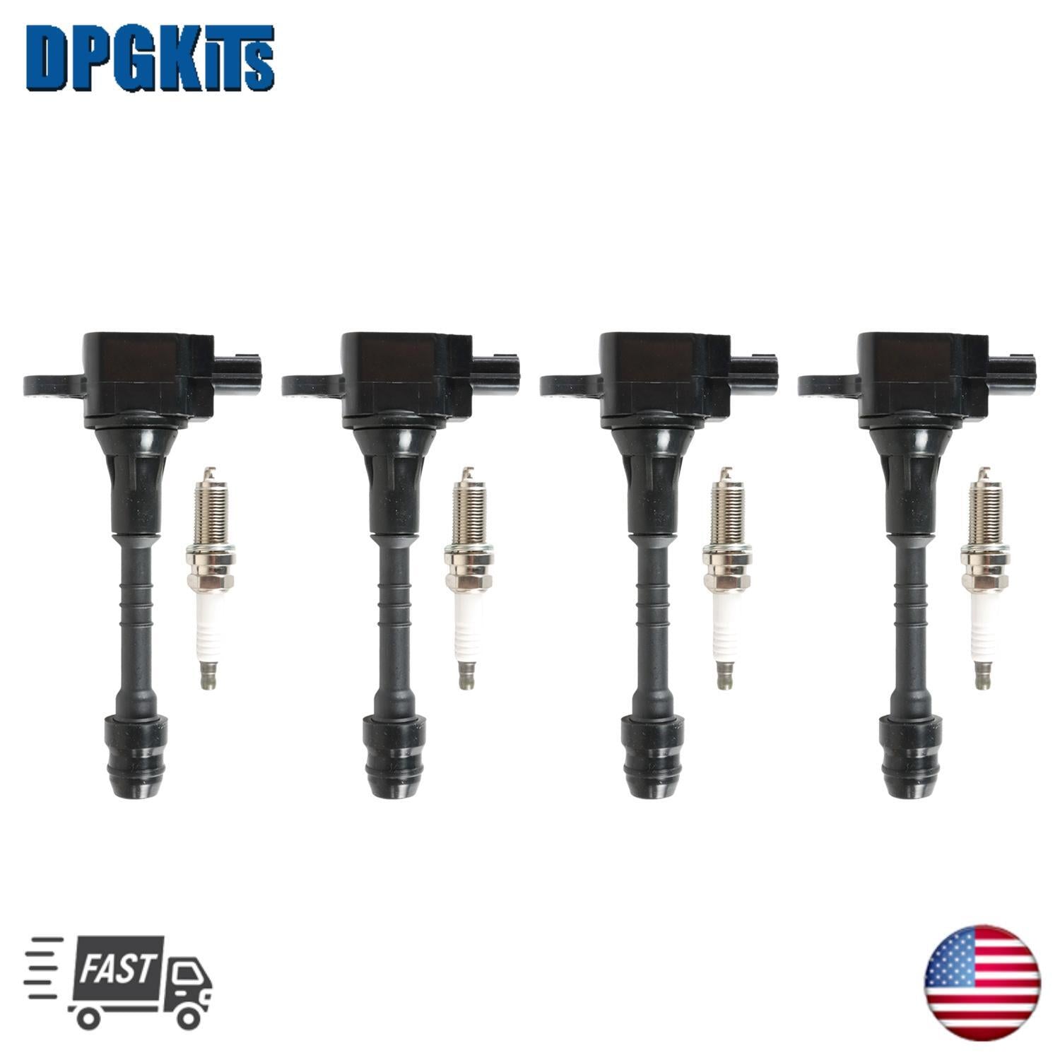 4X Ignition Coils+4X Iridium Spark Plug for 2002-2006 for Nissan Sentra UF351+6376