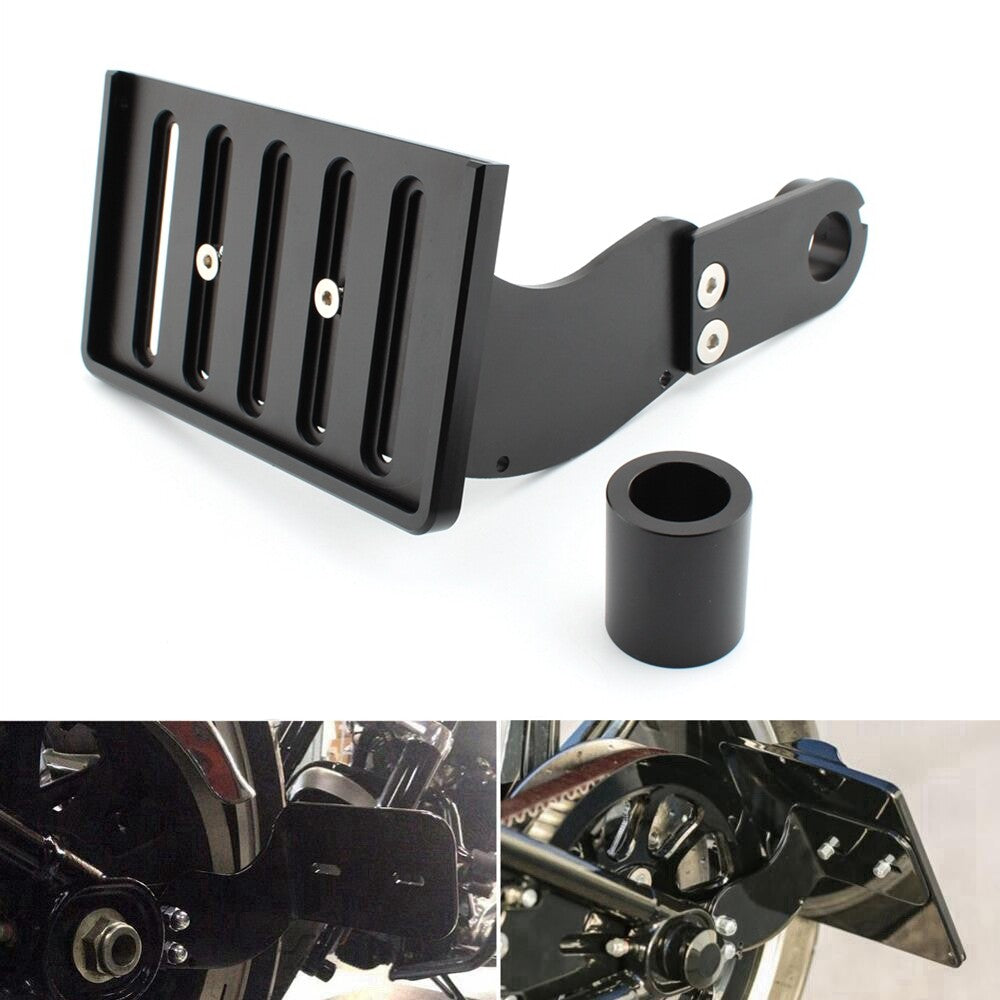 Mount Side License Plate Holder Bracket Black for Harley Street Bob 2018-2022