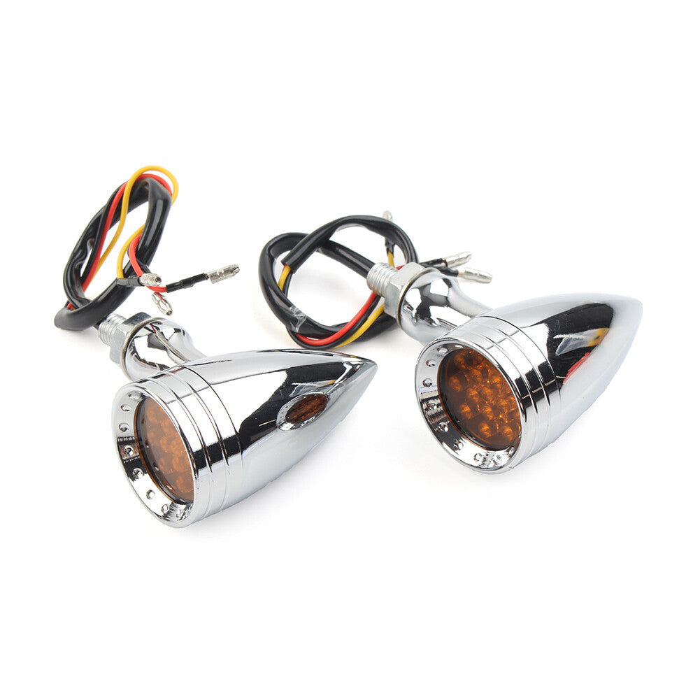 Chrome Motorcycle LED Brake Blinker Turn Signal Tail Light for Harley