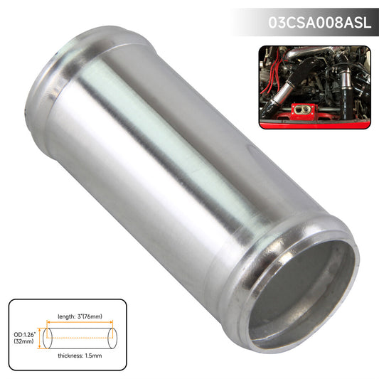 Aluminum Hose Adapter Tube Joiner Pipe Coupler Connector 32mm 1.26 Inch L=76mm