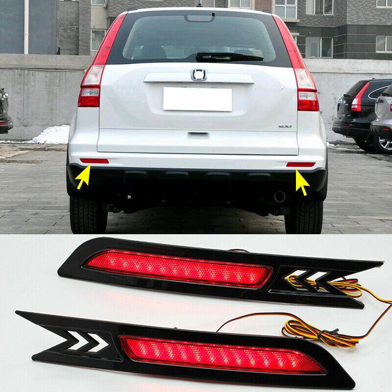 Fit for Honda CR-V 2010-2011 Rear Bumper LED Reflector Brake Fog Light Lamp 2PCS