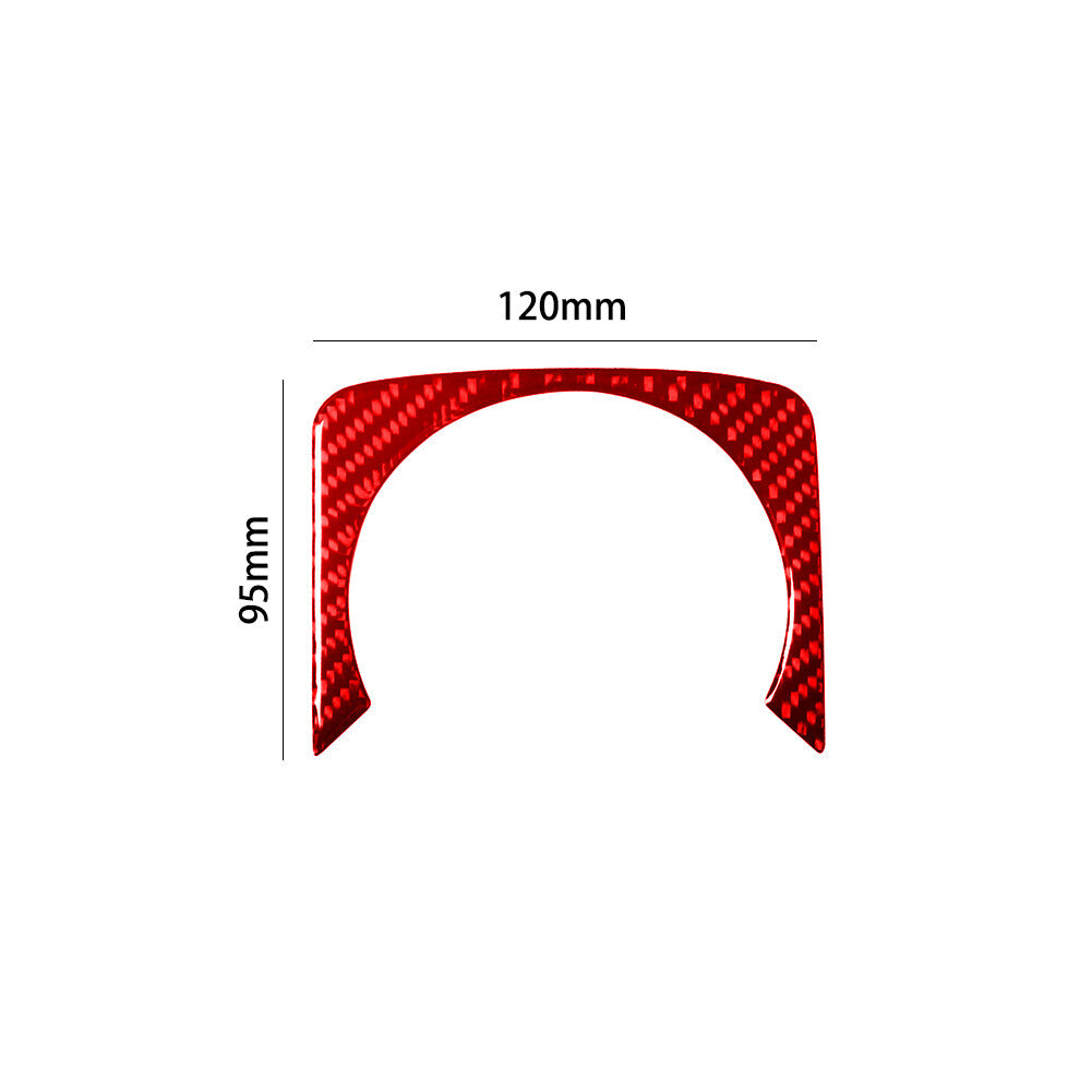 Red Carbon Fiber Rear Center Floor Console Cover Trim for Ford Fiesta 2011-2015