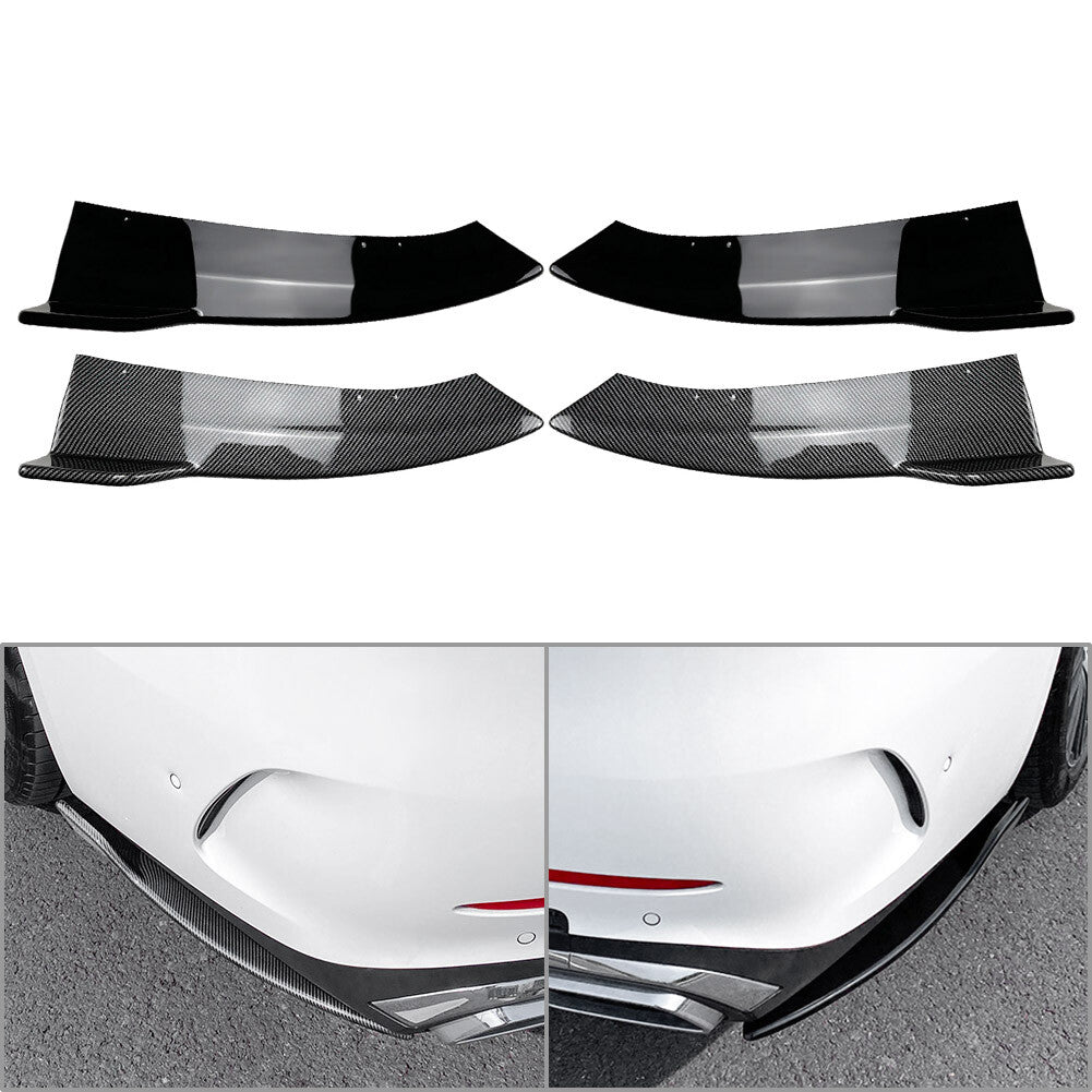 Rear Bumper Side Corner Spoiler Splitter Lip Diffuser Cover for Mercedes-Benz C