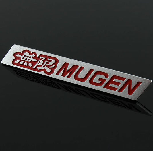 Mugen car rear sticker boot trunk badge for Nissan silver/red