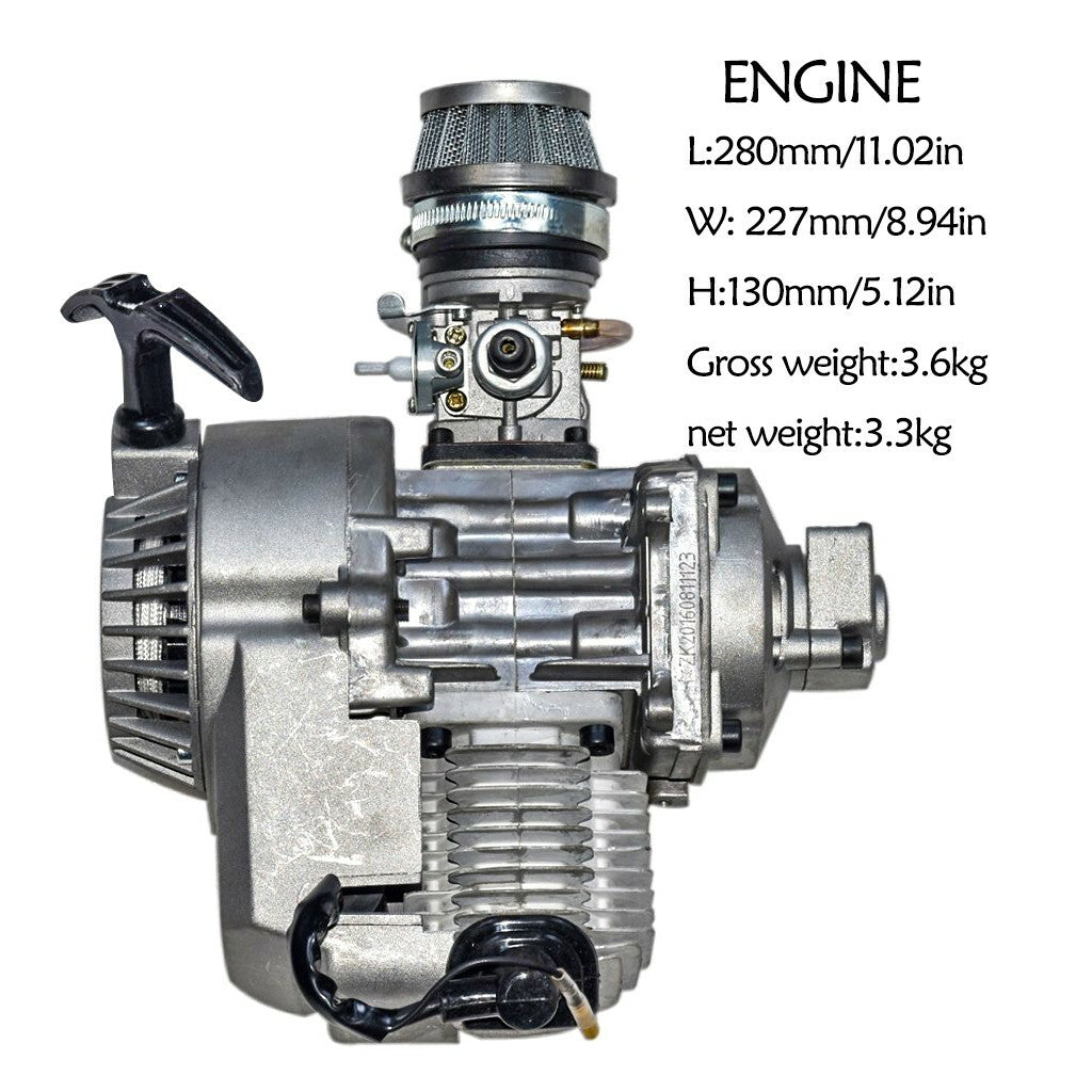 49cc engine motor kit, 2-stroke pull start, for mini pocket pit bike, all-terrain vehicle, four-wheel off-road vehicle