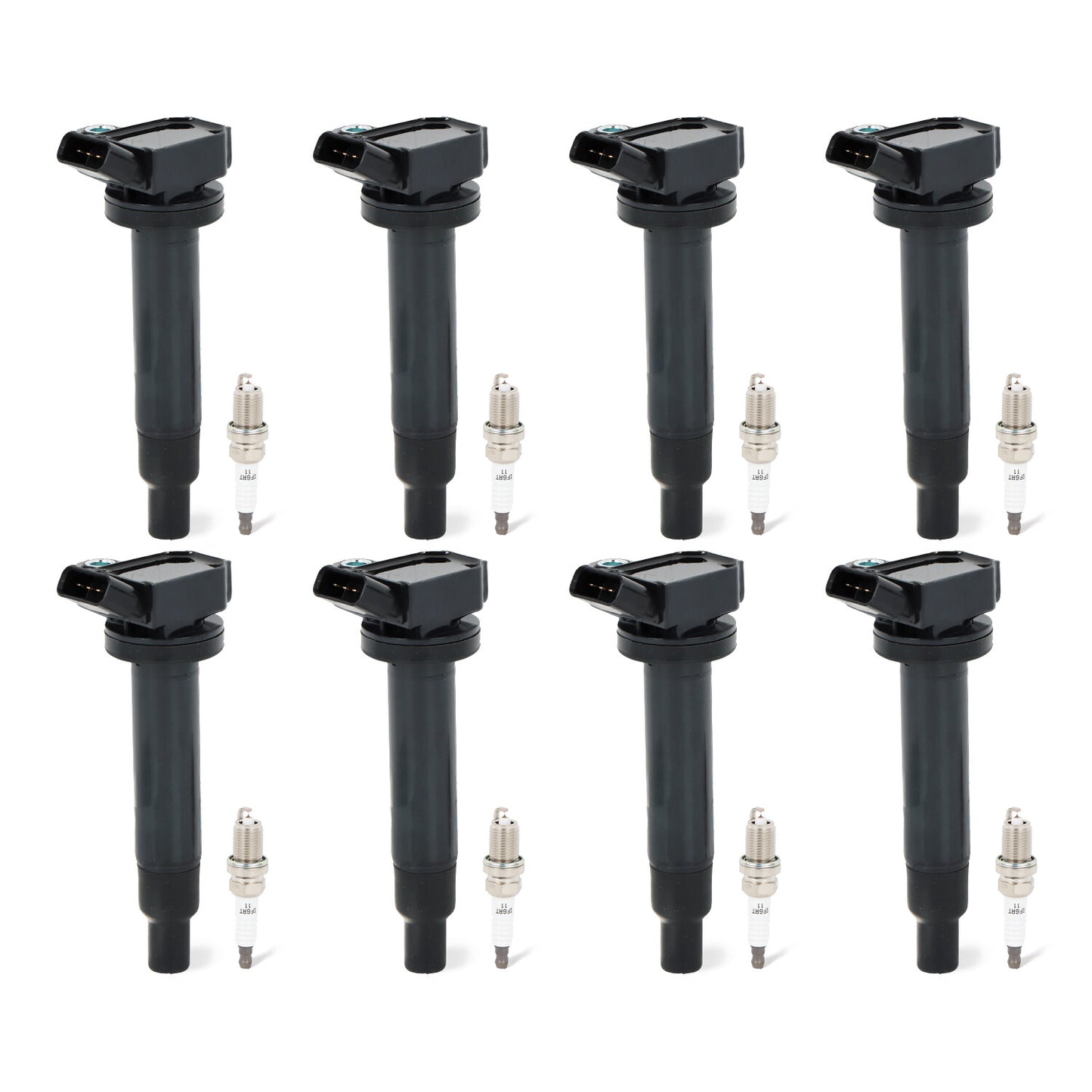 Set of 8 Ignition Coils + Spark Plugs UF493 for Toyota Tundra 2000-2009 4.7L