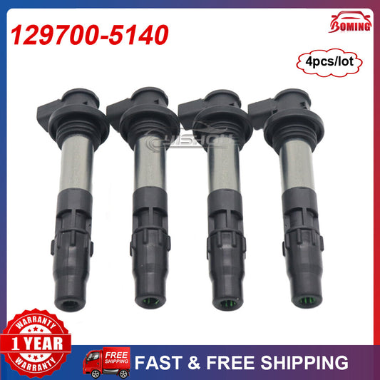 4 Brand New Ignition Coils 129700-5140, Suitable for 2008-2010 for Suzuki GSX-R600 L1 L2 L3 L4 L5 L6
