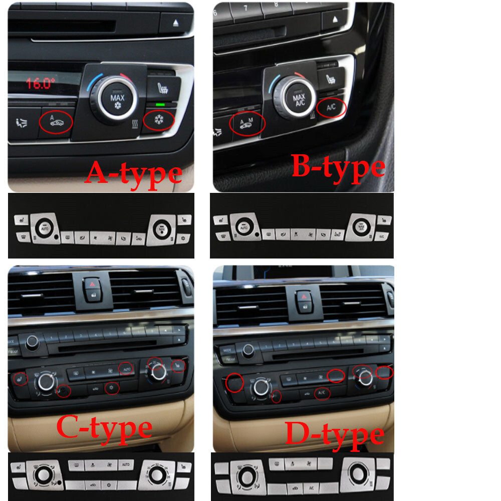 13¡Á Alloy Air Conditioner Switch Button Cover for BMW 3 4 Series F30 3GT 2013-19