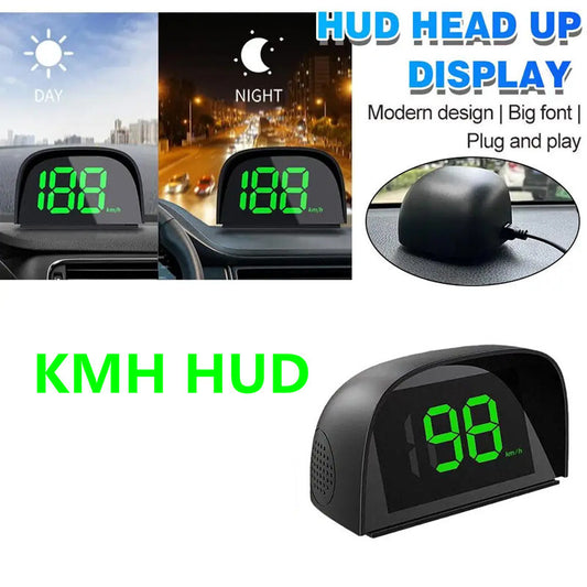 Car KMH HUD Head Up Display GPS Digital Speedometer Green Big Font Speed Meter