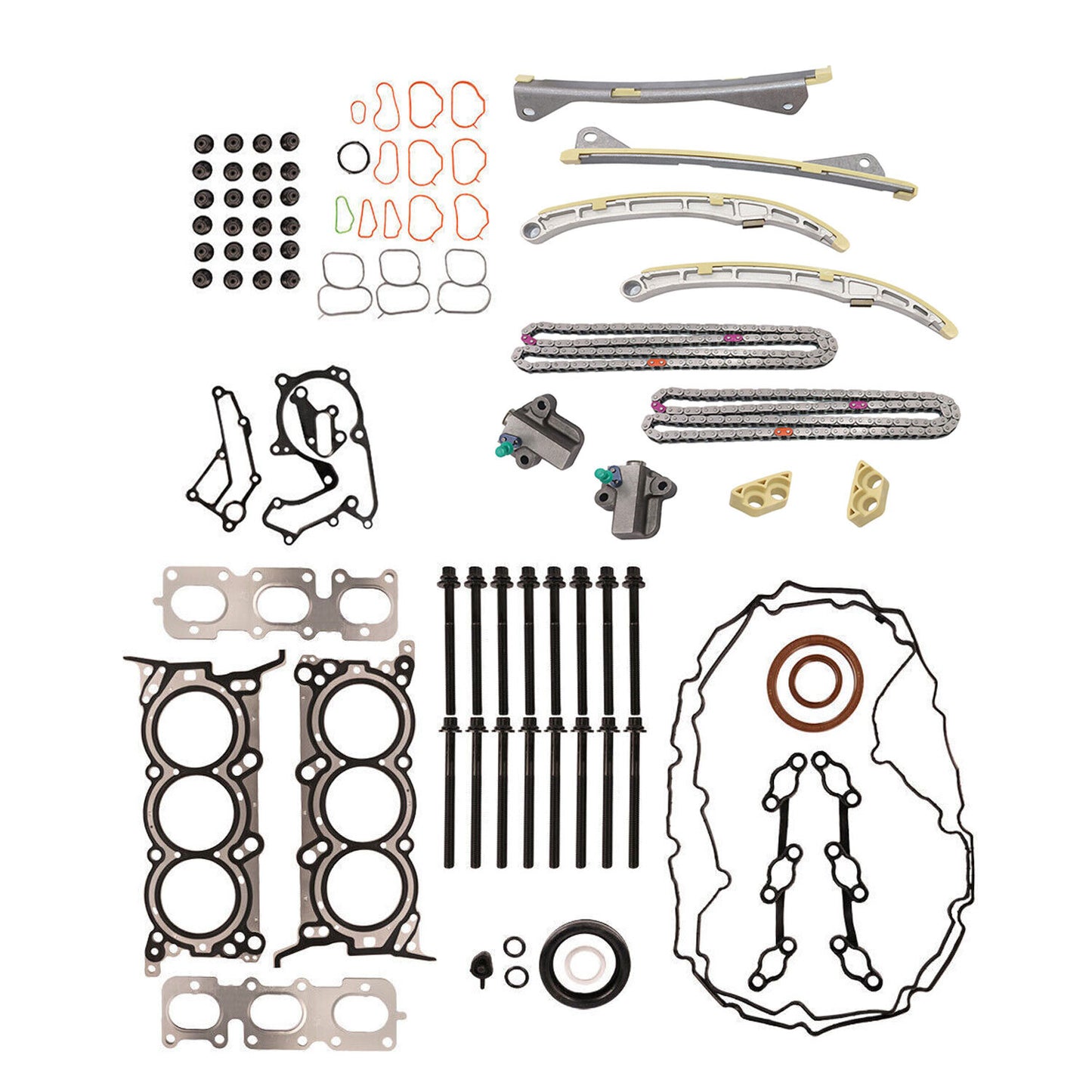 Head Gasket Bolt Set Timing Chain For Sorento/Sedona for Hyundai for Kia 3.3L V6 12-17