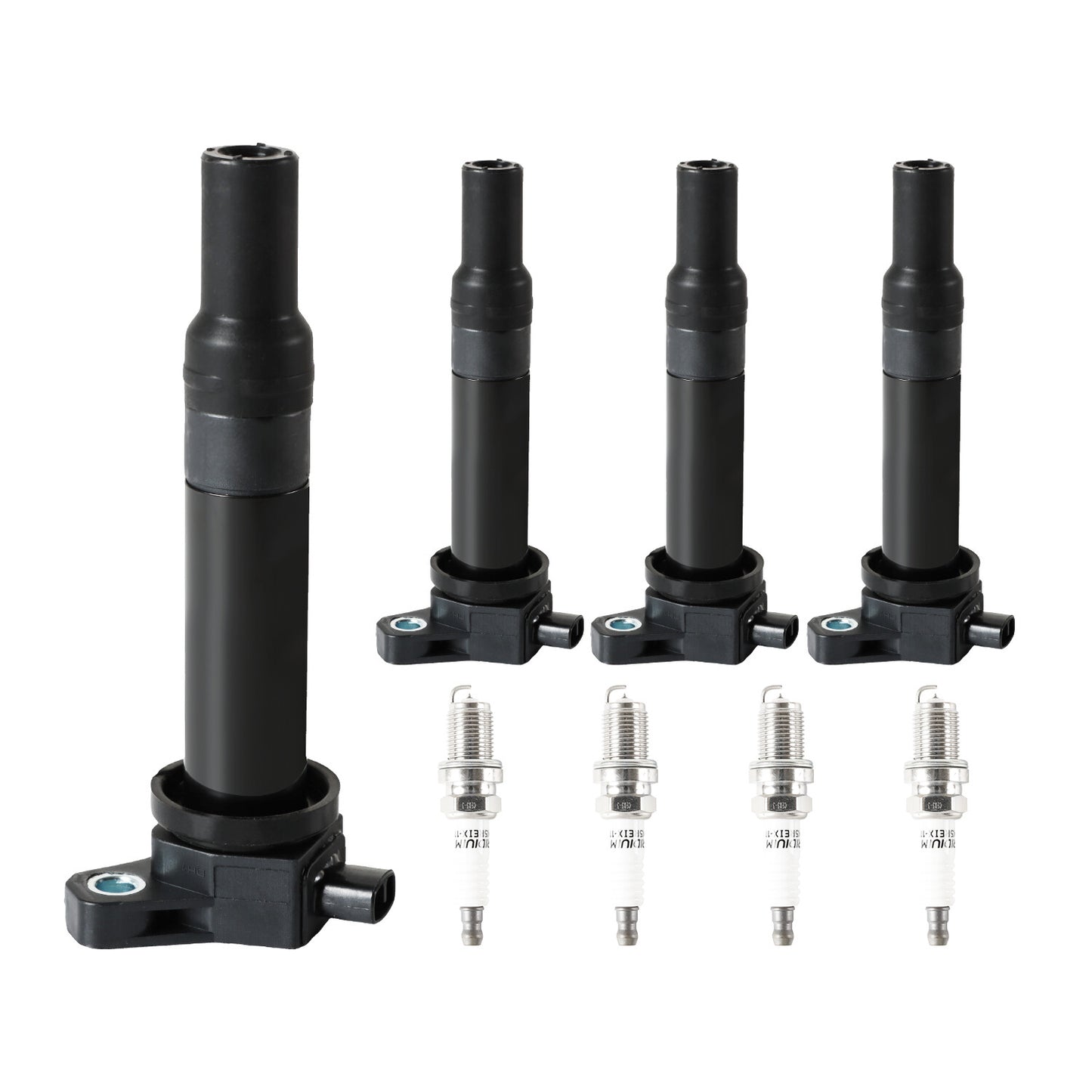 4Pcs Ignition Coils  Iridium Spark Plugs For 06-10 for Dodge Attitude for Kia Rio UF499