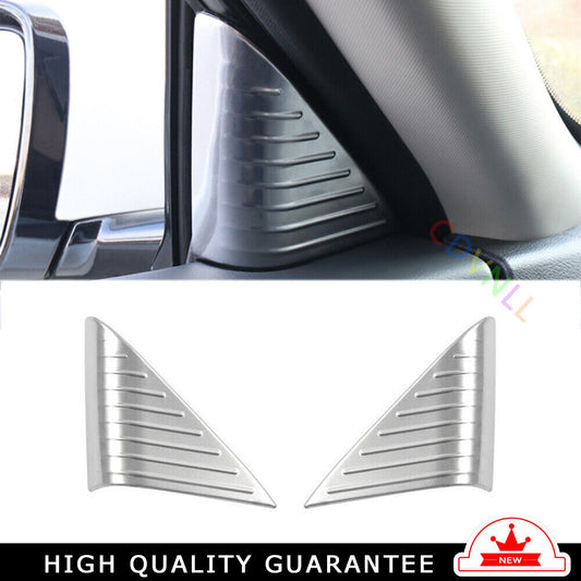 A Post Front Triangle Cover Trim 2 for Nissan Altima Teana 2019-22 Silver Steel