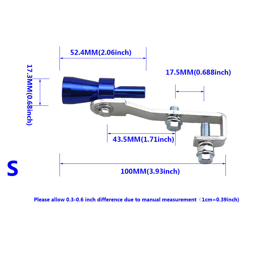 Universal aluminum turbine whistle exhaust muffler pipe blow valve simulator