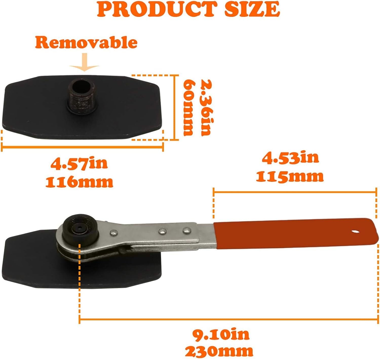 Car Ratchet Brake Piston Wrench W/Hook Caliper Pad Install Tool Orange  Blue