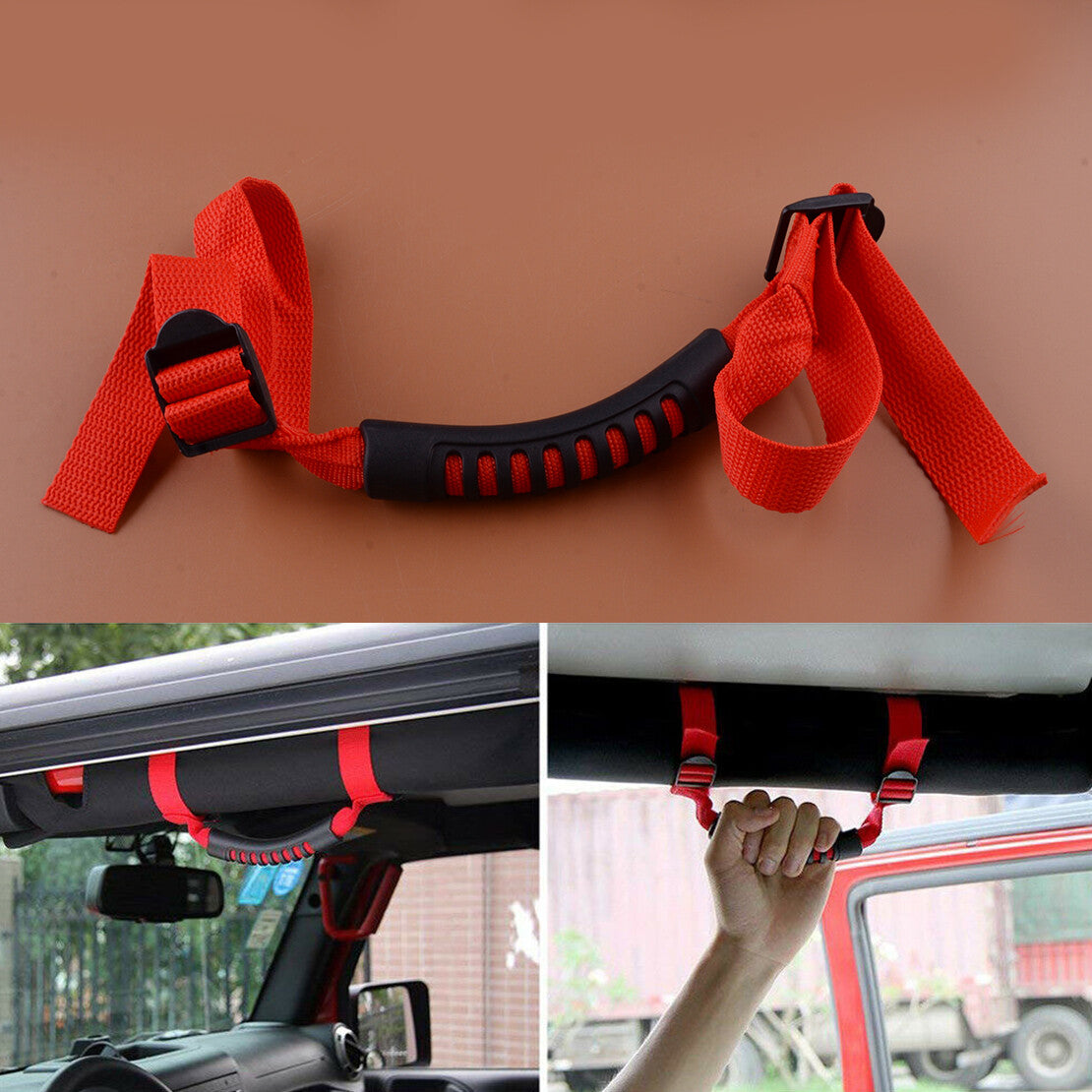 1x Top Roll Bar Grab Handle Grip Handle fit for Jeep for Wrangler CJ YJ TJ JK JL