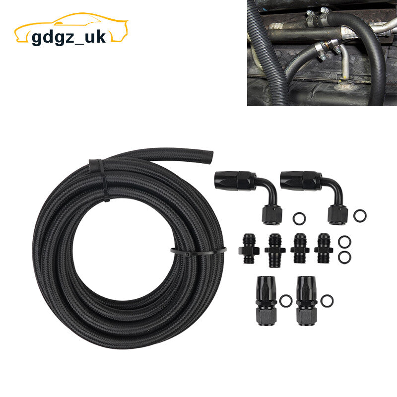 Automatic Transmission Cooler Lines for 4L60E 4L65E AN6 Nylon Braided Hose Kit