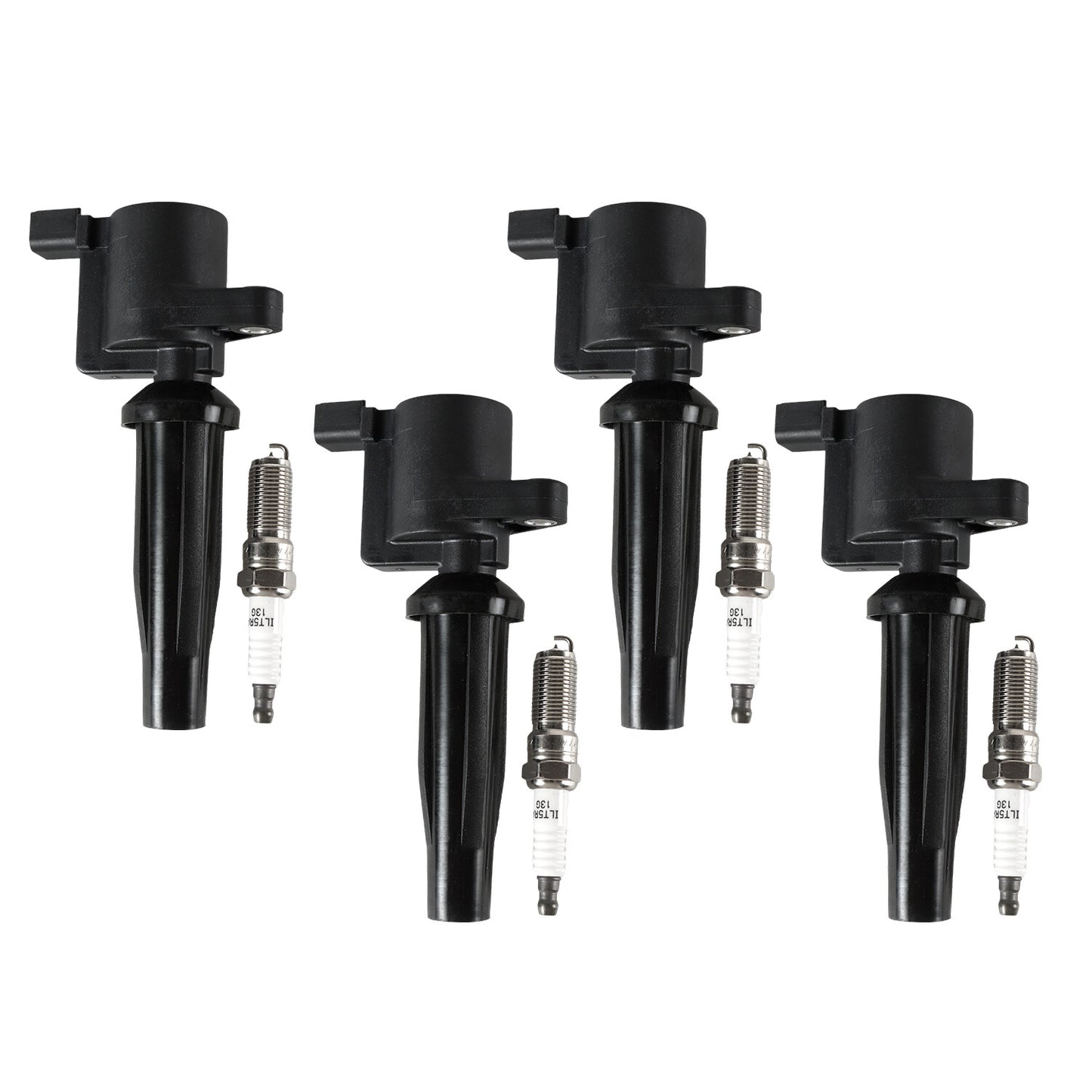 4x Ignition Coils  Iridium Spark Plugs for Ford Escape Focus Transit MKZ 2.3L