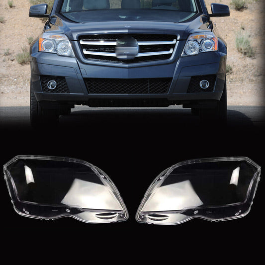 Two headlight lens caps suitable for Mercedes GLK 300 350 2009 - 2012.