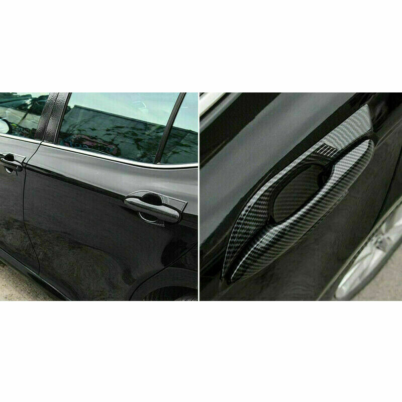 8X for Toyota for Camry 2018-2023 Carbon Fiber Exterior Door Handle+Bowl Cover Trim