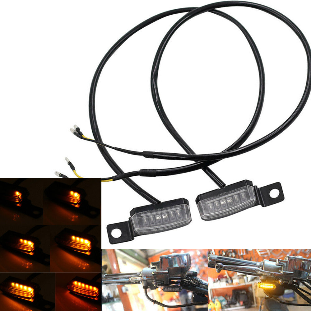 2-Piece for Mini LED Motorcycle Turn Signal Indicator Front and Rear Spike Lights Flashing Lights