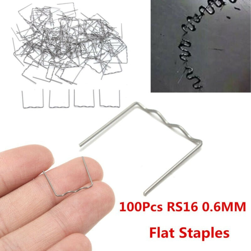100pcs RS16 0.6mm Flat Staples Hot Stapler For Car Auto Bumper Weld Torch Repair