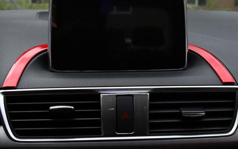 Fit for Mazda 3 Axela 2014-2019 Bright Red Central Console Navigation Strip Trim
