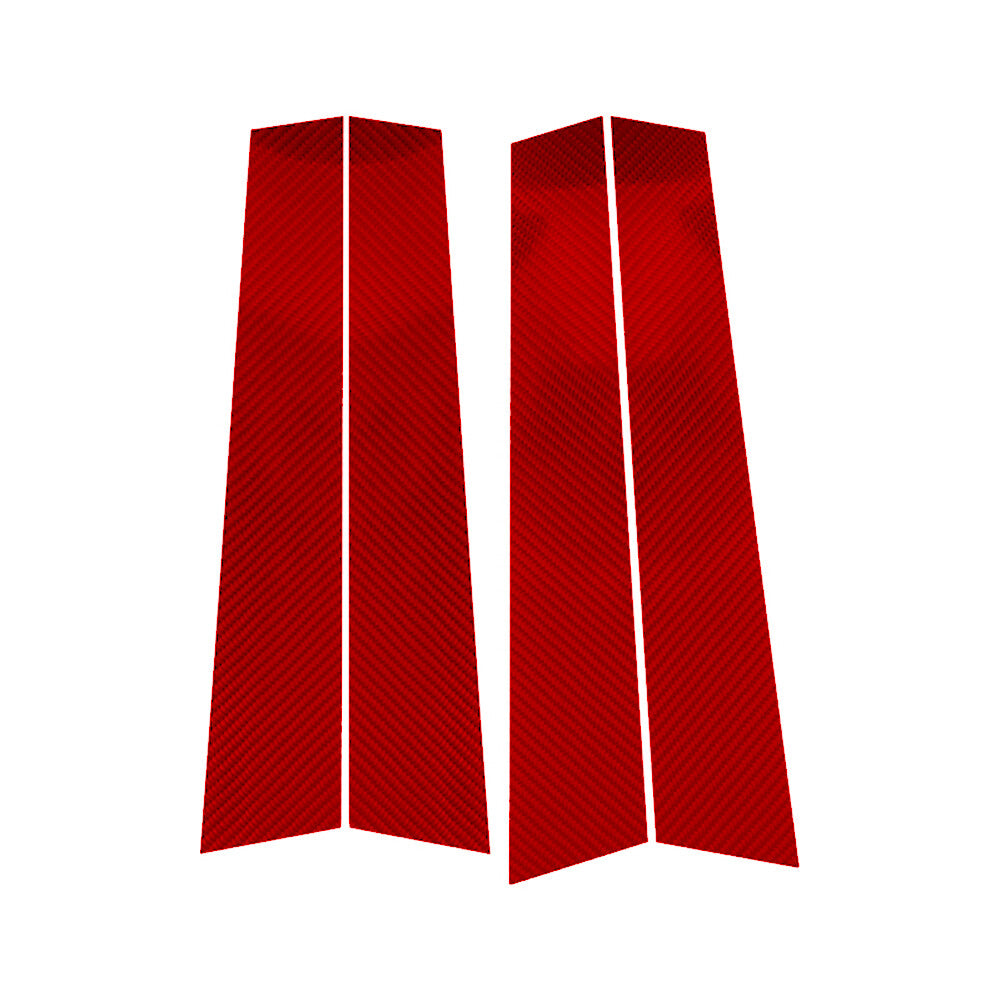 4X Red for VW for Golf 8 MK8 GTI 2021 Carbon Fiber Car Window B-pillars Cover Trim