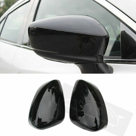 2P for Mazda 3 Axela 2017-18 Bright Black Side Rear View Door Mirror Cover Trim