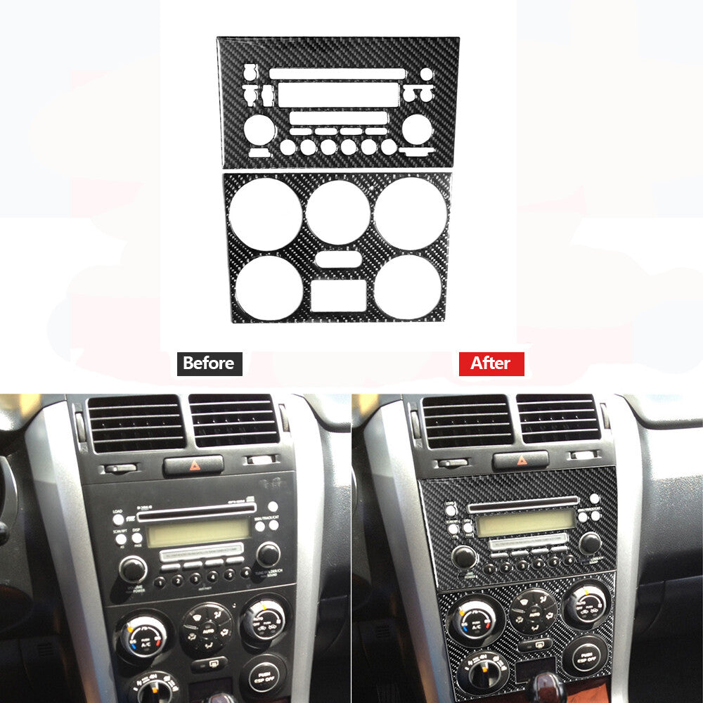 2Pcs Carbon Fiber Center Control Panel Cover Trim Type A for Suzuki Grand Vitara
