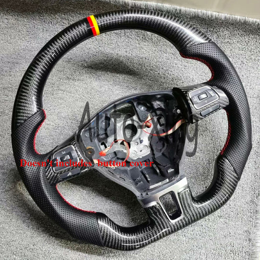 for VW for VW T5.1 for Golf 5 Mk5 GTI R32 Custom Real Carbon Fiber Flat Steering Wheel