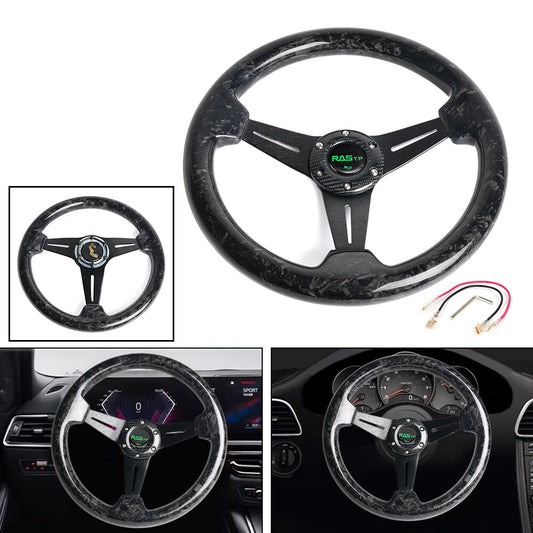 14INCH Universal Racing Steering Wheel Drifting Deep Dish Forged Carbon Fiber