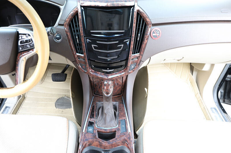 for Cadillac SRX 2010-15 Wood Grain Inner Console Gear Shift Panel Frame Trim 1P