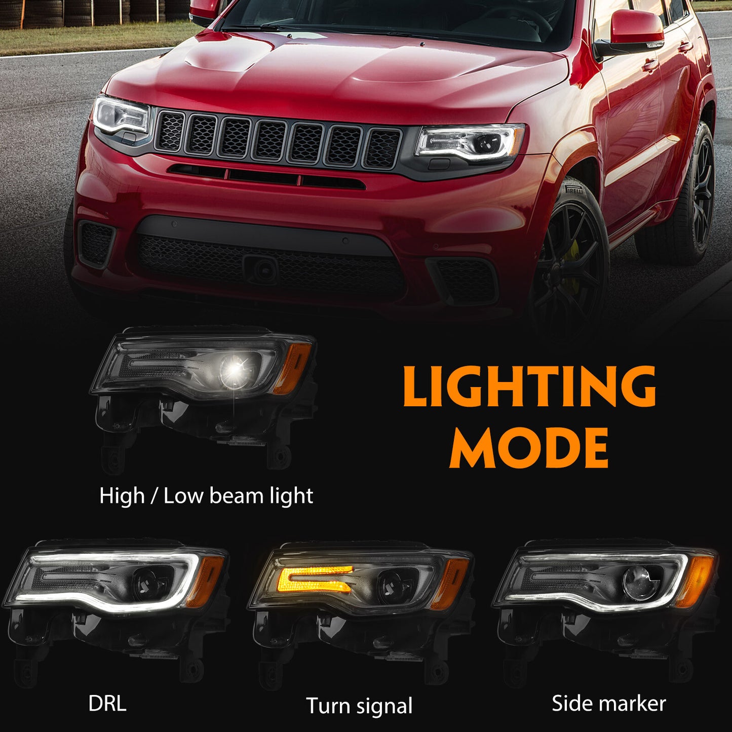 Suitable for 2017-2021 for Jeep Grand Cherokee HID/Xenon headlight assembly driver left