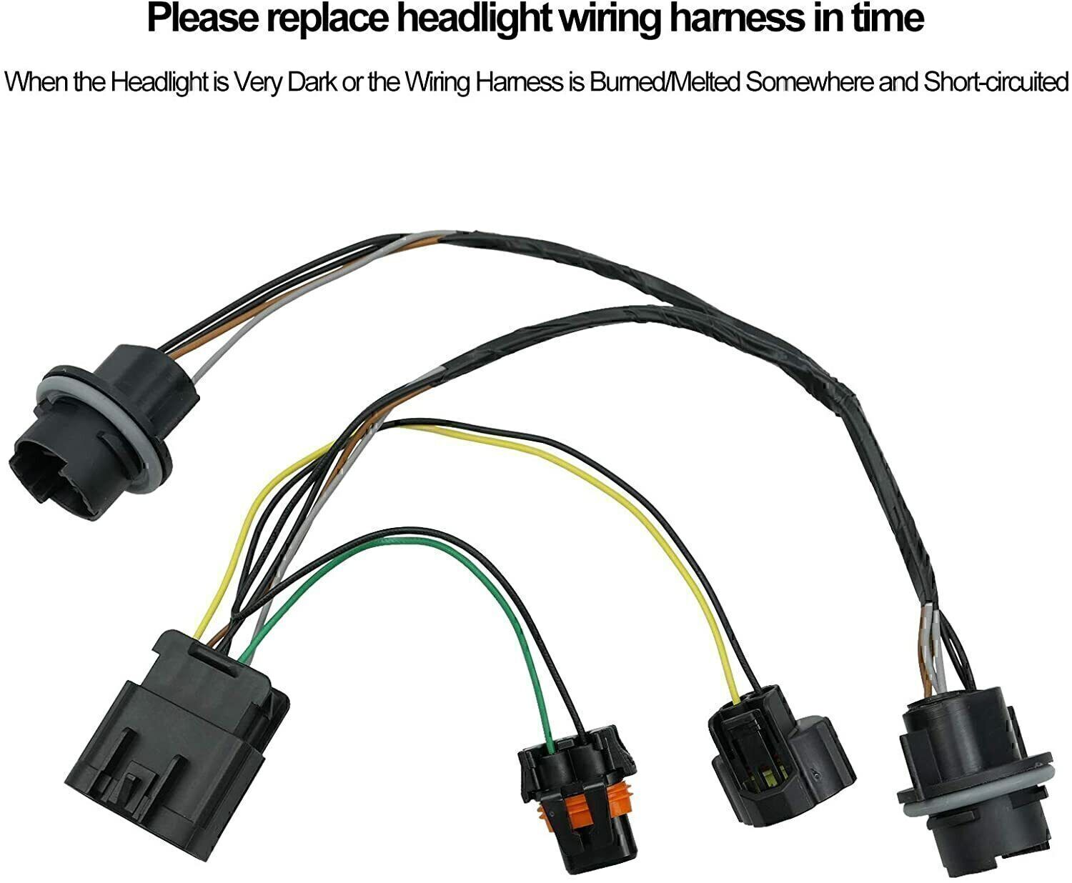Head Light Wiring Harness Socket Right or Left for Chevrolet Silverado 25962806