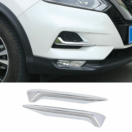 for Nissan Rogue Sport 2017-2021 Front Fog Light Lamp Chrome Strips Trim Cover