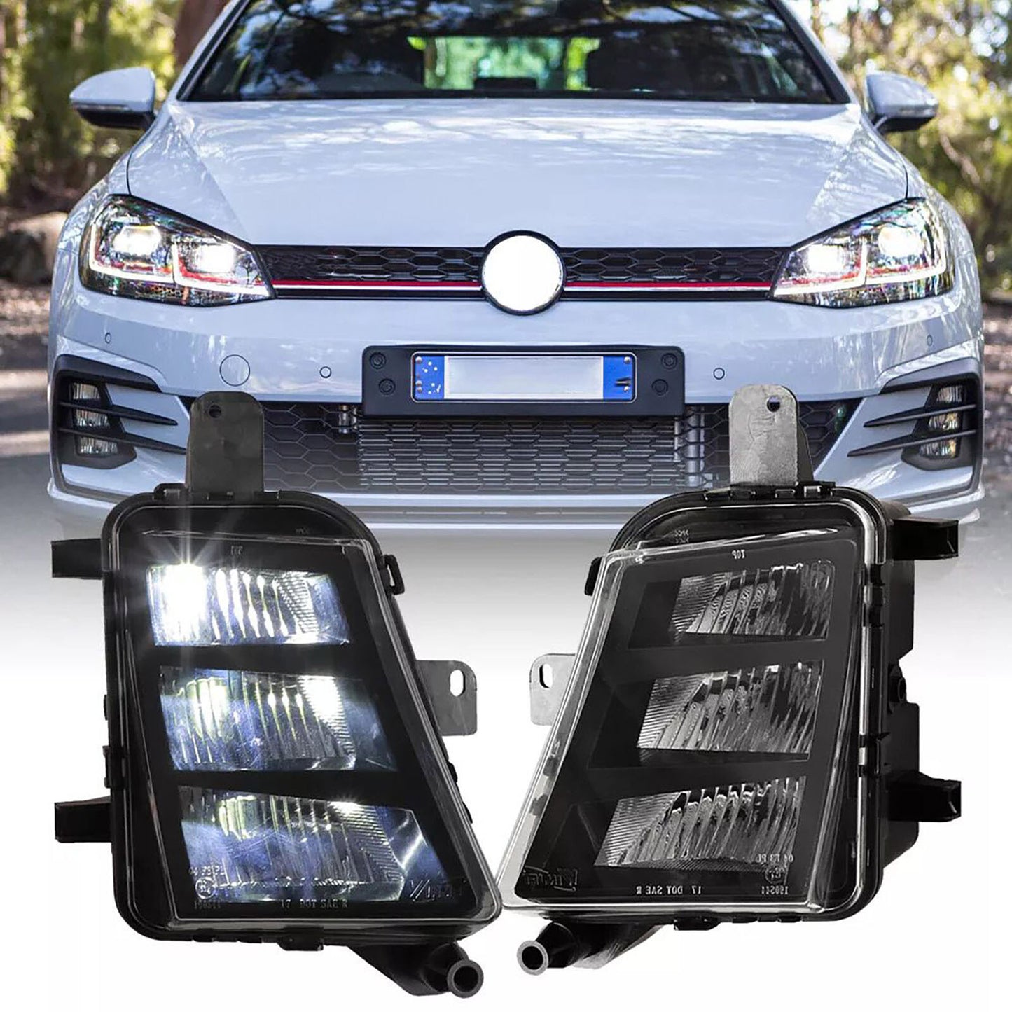 Replacement Fog Lights Bumper Lamps 5GM941699A for Volkswagen for Golf GTI 2014-2017