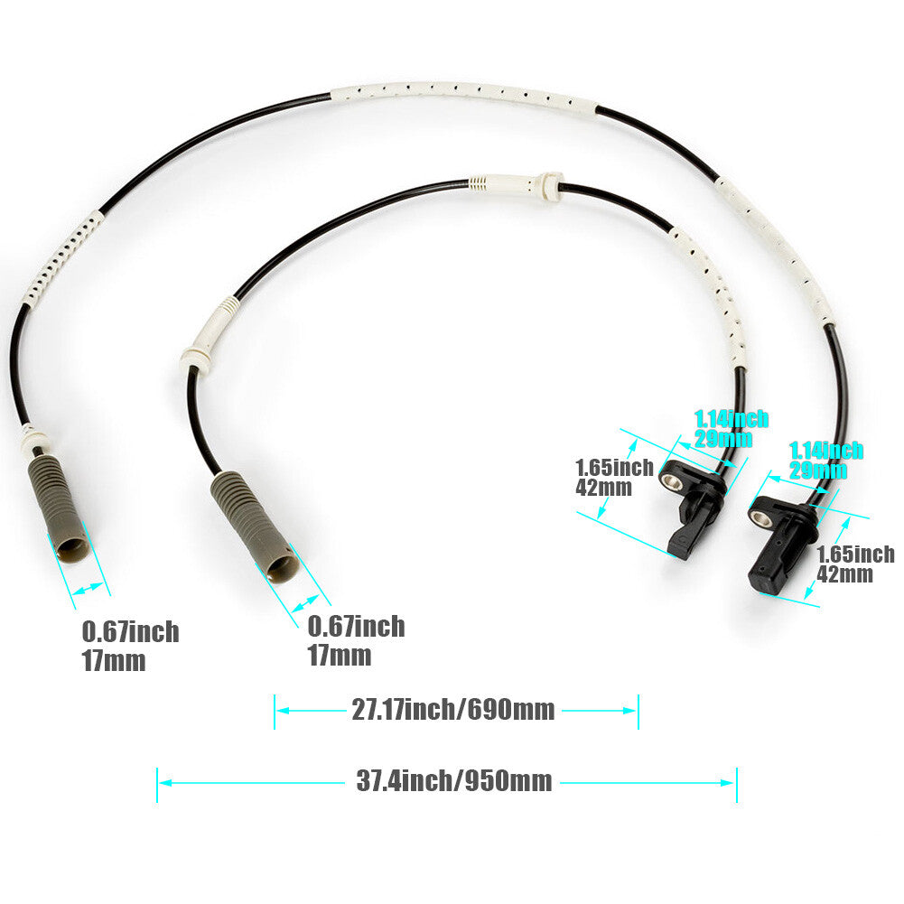 4X NEW Front Rear ABS Wheel Speed Sensor for BMW E82 128i E90 3.0L Left+Right
