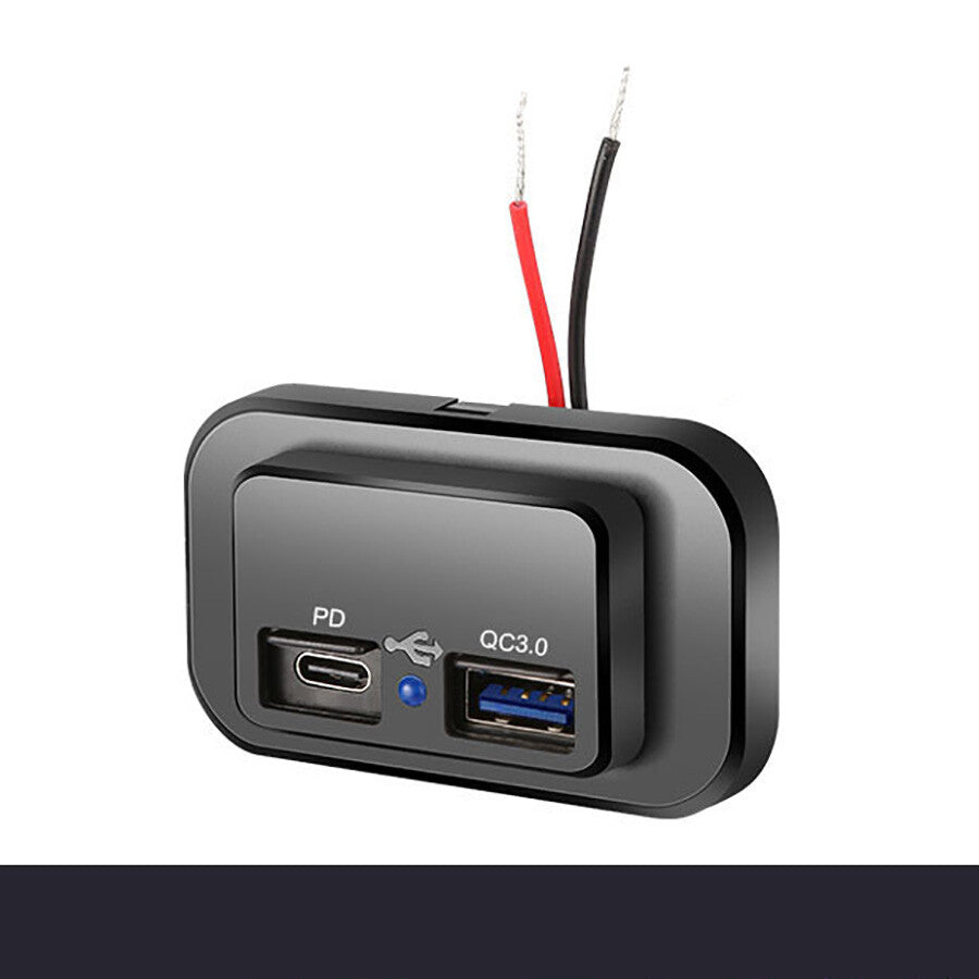 12V 24V Dual USB Port Fast Charger Socket Power Outlet Panel For Motorcycle Car