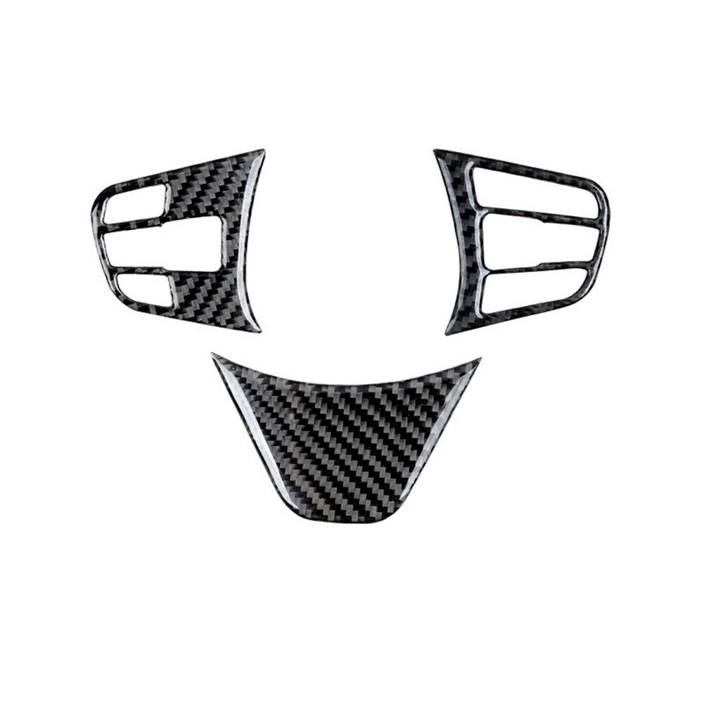 3Pcs Carbon Fiber Interior Steering Wheel Cover Trim for BMW X1 F48 2016-2018