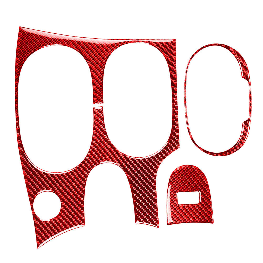 Center Console Gear Shift Panel Trim Red Fit for Chevrolet for Corvette C6 2005-13 LHD