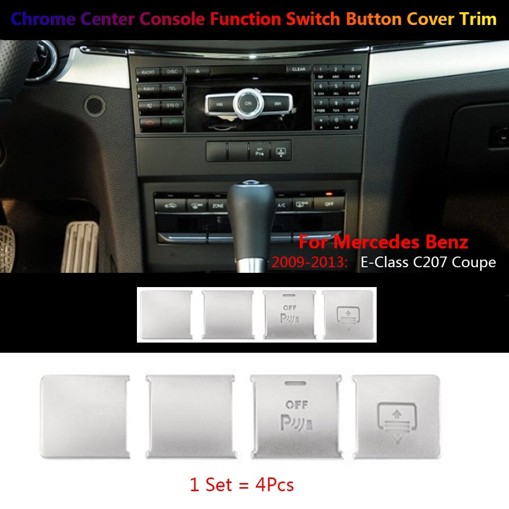 4x for Mercedes-Benz C207 Car Interior Center Console Function Switch Cover Trim