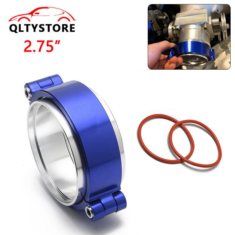 2.75 70mm Aluminum Quick Release V-Band Clamp for Intake Intercooler Pipe Blue