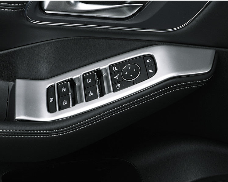 For 2021-23 for Nissan Rogue ABS Matte Silver Window Lift Panel Switch Cover Trim 4P