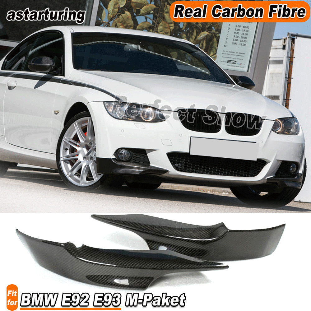 for BMW E92 3 Series Coupe M Tech 07-09 REAL Carbon Front Bumper Splitters Flap
