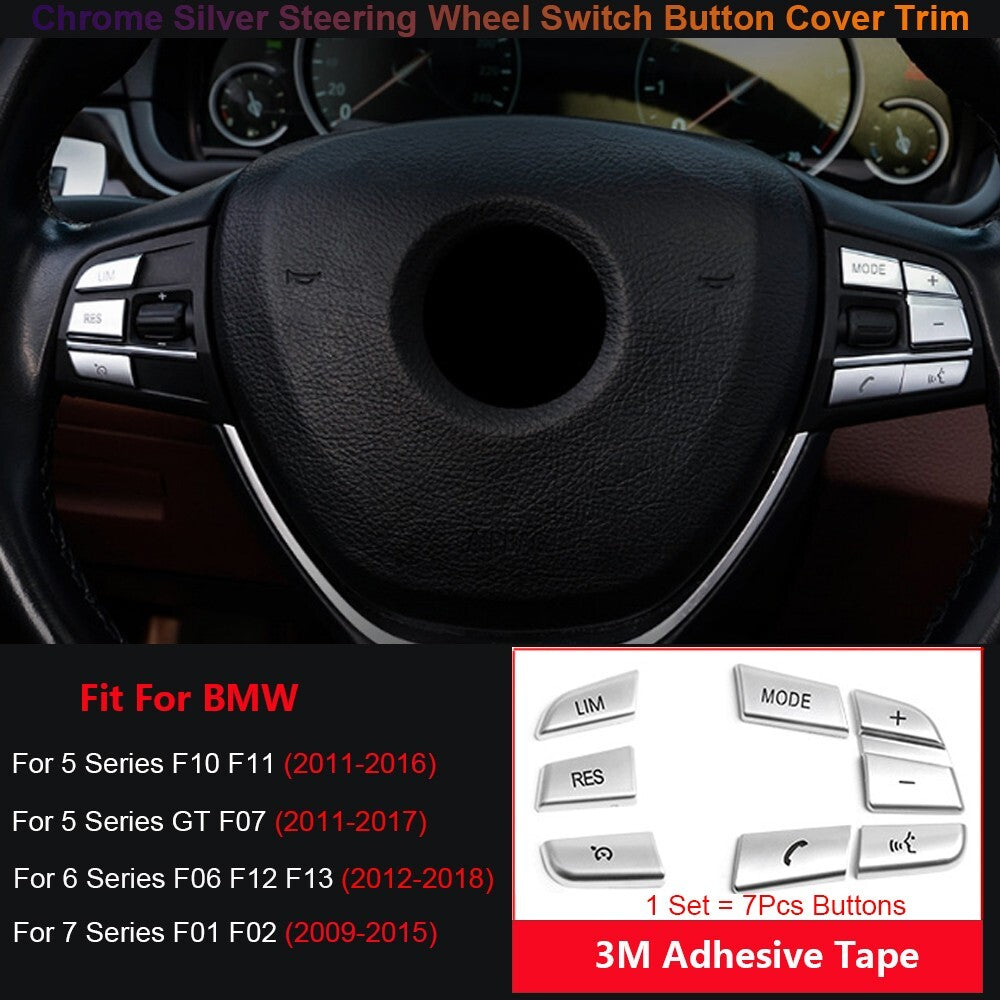 for BMW 5 6 7 Series F10 F07 F06 F01 Car Steering Wheel Switch Button Cover Trim